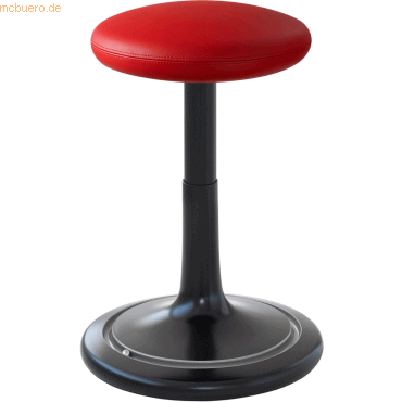 Ongo Sitz- und Stehhocker Classic tall 55-77cm Leder schwarz/rot/silbe