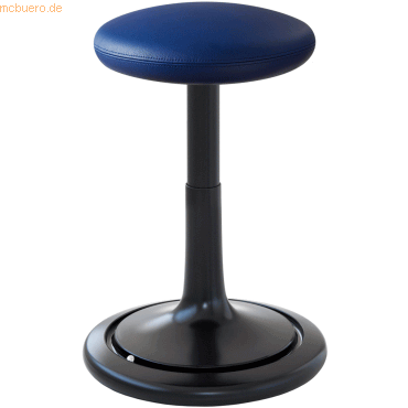 Ongo Sitz- und Stehhocker Classic tall 55-77cm Leder schwarz/blau/schw