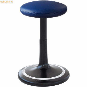Ongo Sitz- und Stehhocker Classic tall 55-77cm Leder schwarz/blau/wei