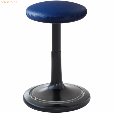 Ongo Sitz- und Stehhocker Classic tall 55-77cm Leder schwarz/blau/silb