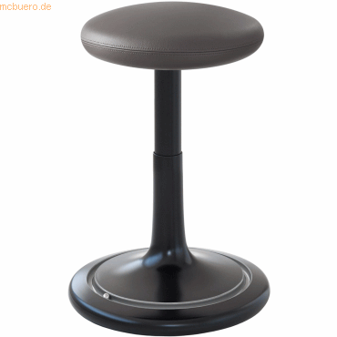 Ongo Sitz- und Stehhocker Classic tall 55-77cm Leder schwarz/grau/silb