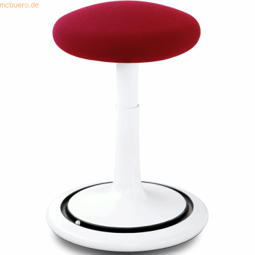 Ongo Sitz- und Stehhocker Classic tall 55-77cm Gestrick wei/dunkelrot