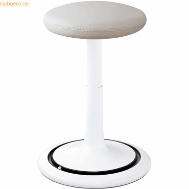 Ongo Sitz- und Stehhocker Classic tall 55-77cm Leder wei/wei/schwarz