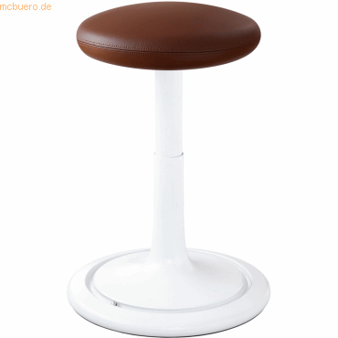 Ongo Sitz- und Stehhocker Classic tall 55-77cm Leder wei/braun/wei