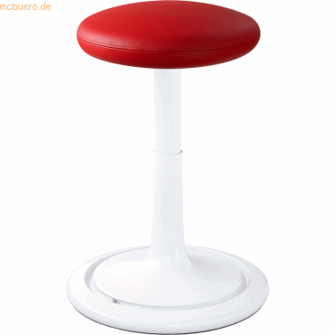 Ongo Sitz- und Stehhocker Classic tall 55-77cm Leder wei/rot/wei