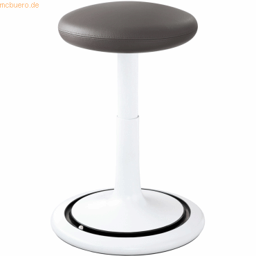 Ongo Sitz- und Stehhocker Classic tall 55-77cm Leder wei/grau/schwarz