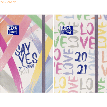 20 x Oxford Schülerkalender 12x18cm 1 Woche/Seite Lettering 2020/2021