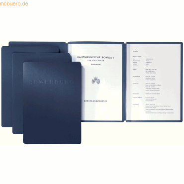 10 x Pagna Bewerbungsmappe Supreme A4 mit Prgung blau