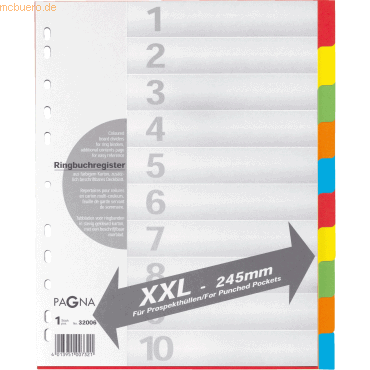 Pagna Register XXL A4+ 10-teilig blanko m. Deckblatt 5-farbig