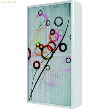 easyOffice Rollladenschrank easyoffice BxTxH 86x37,5x204cm Motiv Grafi
