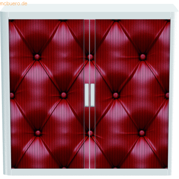 easyOffice Rollladenschrank easyoffice BxTxH 86x37,5x104cm Leder rot