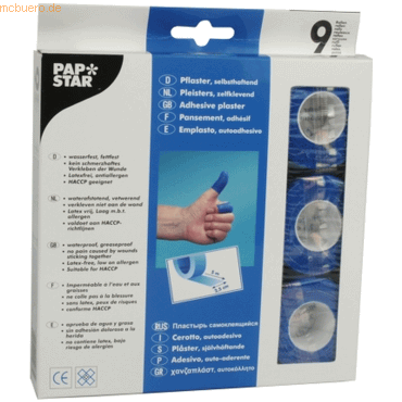Papstar Pflaster selbsthaftend 5mx2,5cm blau VE=9 Rollen