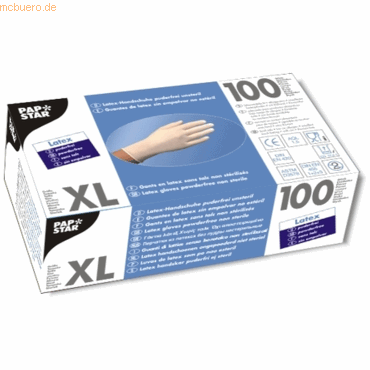 Papstar Handschuhe Latex puderfrei wei Gre XL VE=100 Stck