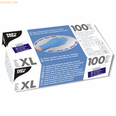 Papstar Handschuhe Latex puderfrei blau Gre XL VE=100 Stck
