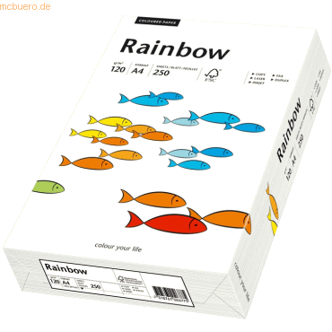 5 x Papyrus Multifunktionspapier Rainbow A4 120 g/qm naturwei VE=250