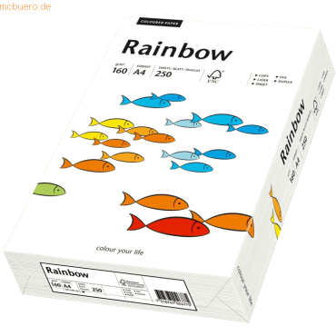 5 x Papyrus Multifunktionspapier Rainbow A4 160 g/qm naturwei VE=250