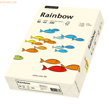 Papyrus Kopierpapier Rainbow Pastell A4 80g/qm VE=500 Blatt hellchamoi