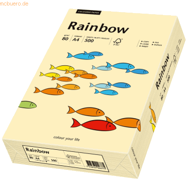 Papyrus Multifunktionspapier Rainbow A4 80 g/qm chamois VE=500 Blatt