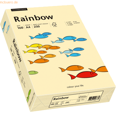 Papyrus Multifunktionspapier Rainbow A4 160 g/qm chamois VE=250 Blatt