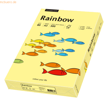 Papyrus Kopierpapier Rainbow Pastell A3 80g/qm VE=500 Blatt hellgelb