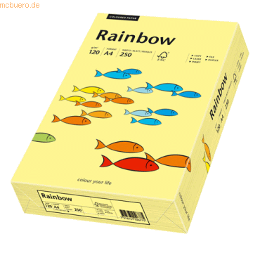 Papyrus Kopierpapier Rainbow Pastell A4 120g/qm VE=250 Blatt hellgelb