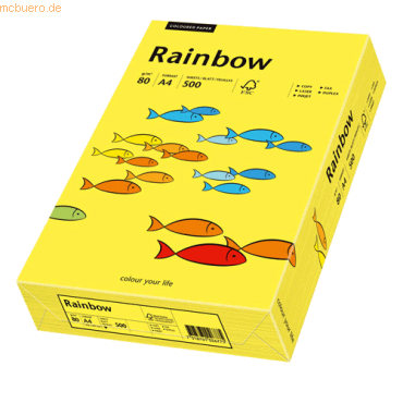 Papyrus Kopierpapier Rainbow Pastell A4 80g/qm VE=500 Blatt mittelgelb