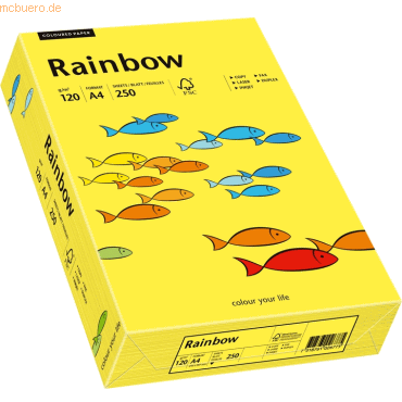Papyrus Multifunktionspapier Rainbow A4 120 g/qm mittelgelb VE=250 Bla