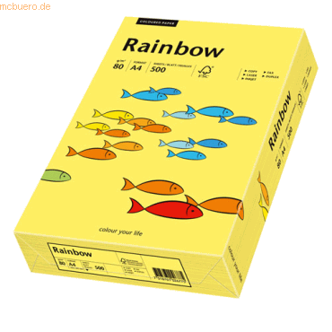Papyrus Kopierpapier Rainbow Intensiv A4 80g/qm VE=500 Blatt gelb