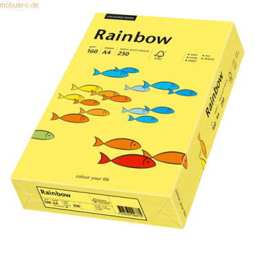 Papyrus Kopierpapier Rainbow Intensiv A4 160g/qm VE=250 Blatt gelb