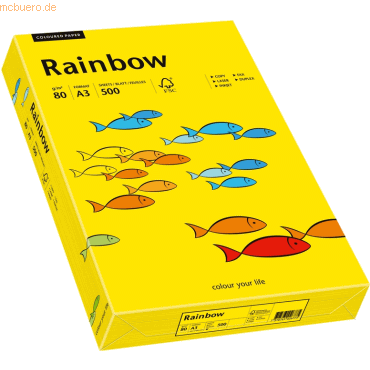 Papyrus Multifunktionspapier Rainbow A3 80 g/qm intensivgelb VE=500 Bl