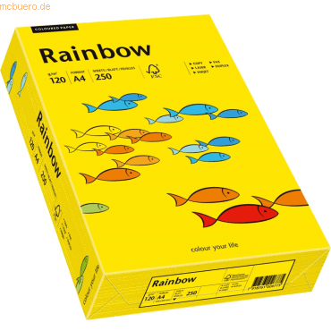 Papyrus Multifunktionspapier Rainbow A4 120 g/qm intensivgelb VE=250 B