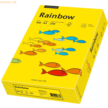 Papyrus Multifunktionspapier Rainbow A4 160 g/qm intensivgelb VE=250 B