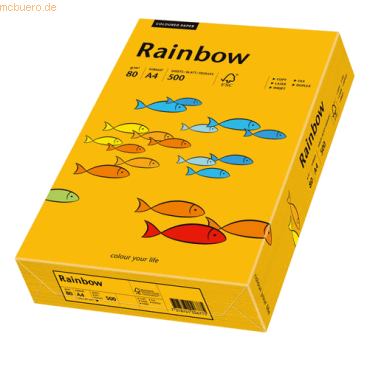 Papyrus Kopierpapier Rainbow Pastell A4 80g/qm VE=500 Blatt mitteloran