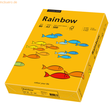 5 x Papyrus Kopierpapier Rainbow Pastell A3 80g/qm VE=500 Blatt mittel