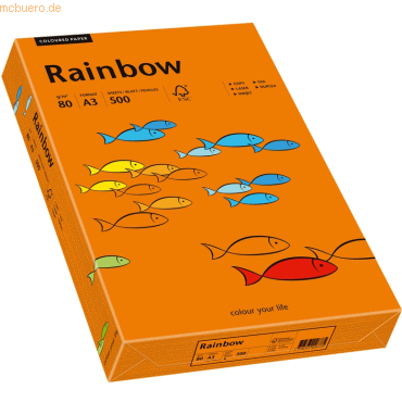 Papyrus Multifunktionspapier Rainbow A3 80 g/qm intensivorange VE=500