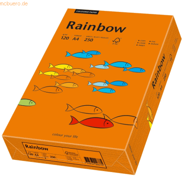 Papyrus Multifunktionspapier Rainbow A4 120 g/qm intensivorange VE=250