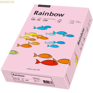 5 x Papyrus Multifunktionspapier Rainbow A4 120 g/qm hellrosa VE=250 B