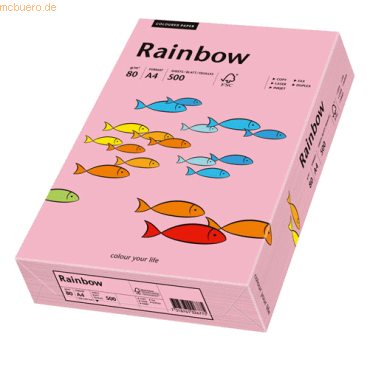 Papyrus Kopierpapier Rainbow Pastell A4 80g/qm VE=500 Blatt rosa