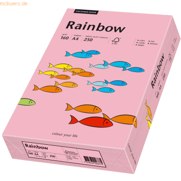 Papyrus Multifunktionspapier Rainbow A4 160 g/qm rosa VE=250 Blatt