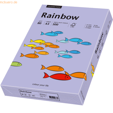 5 x Papyrus Multifunktionspapier Rainbow A3 80 g/qm violett VE=500 Bla