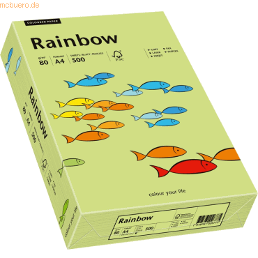 Papyrus Multifunktionspapier Rainbow A4 80 g/qm leuchtend grn VE=500