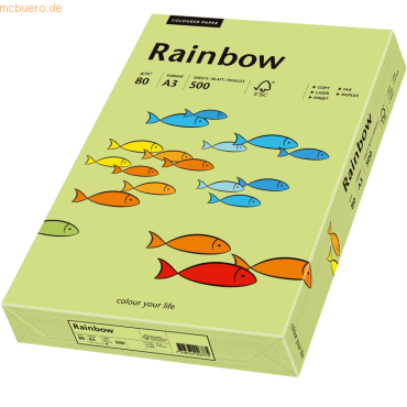 Papyrus Multifunktionspapier Rainbow A3 80 g/qm leuchtend grn VE=500