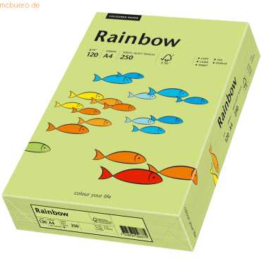 Papyrus Multifunktionspapier Rainbow A4 120 g/qm leuchtend grn VE=250