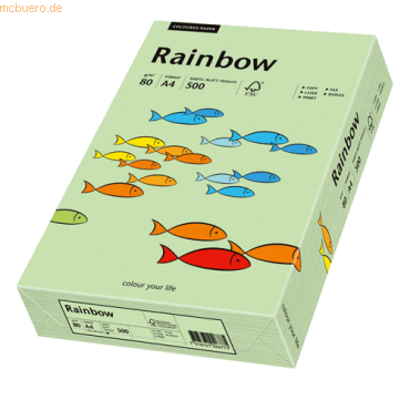 Papyrus Kopierpapier Rainbow Pastell A4 80g/qm VE=500 Blatt mittelgrn