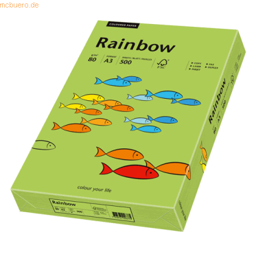 Papyrus Kopierpapier Rainbow Intensiv A3 80g/qm VE=500 Blatt grn