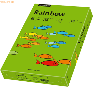 Papyrus Multifunktionspapier Rainbow A3 80 g/qm intensivgrn VE=500 Bl