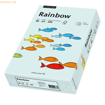 Papyrus Kopierpapier Rainbow Pastell A4 80g/qm VE=500 Blatt hellblau