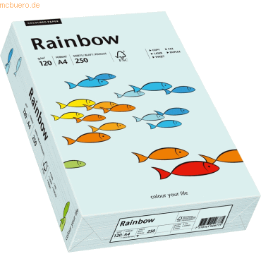 Papyrus Multifunktionspapier Rainbow A4 120 g/qm hellblau VE=250 Blatt
