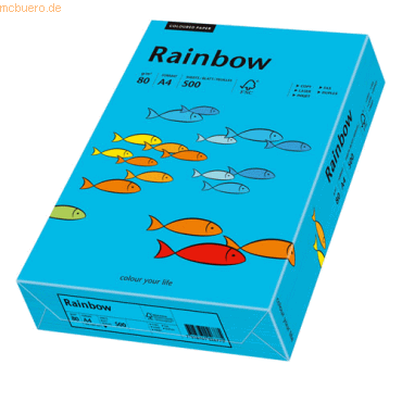 Papyrus Kopierpapier Rainbow Intensiv A4 80g/qm VE=500 Blatt blau