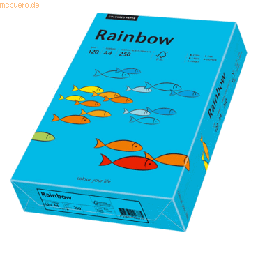 Papyrus Kopierpapier Rainbow Intensiv A4 120g/qm VE=250 Blatt blau